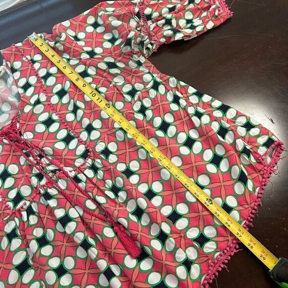 Crown & Ivy Multicolor Tassel Tie Front Bell Sleeve Rayon Blouse Women’s Size 3X - Picture 10 of 11